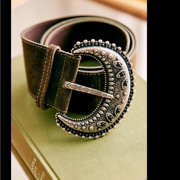 Sezane louve Brown Belt with Silver Buckle - Picture 3 of 5